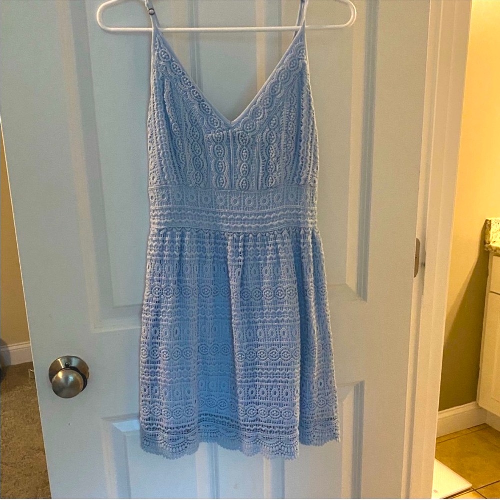 Abercrombie & Fitch Sky Blue Lace Mini Dress